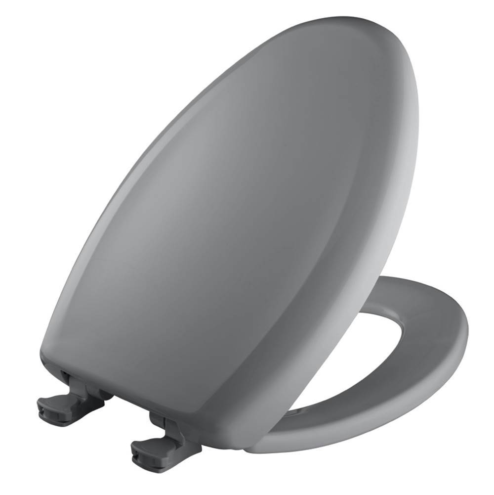 Bemis Elongated Plastic Toilet Seat in Country Grey with STA-TITE Seat Fastening System, Easy-Clean and Change and Whisper-Close Hinge