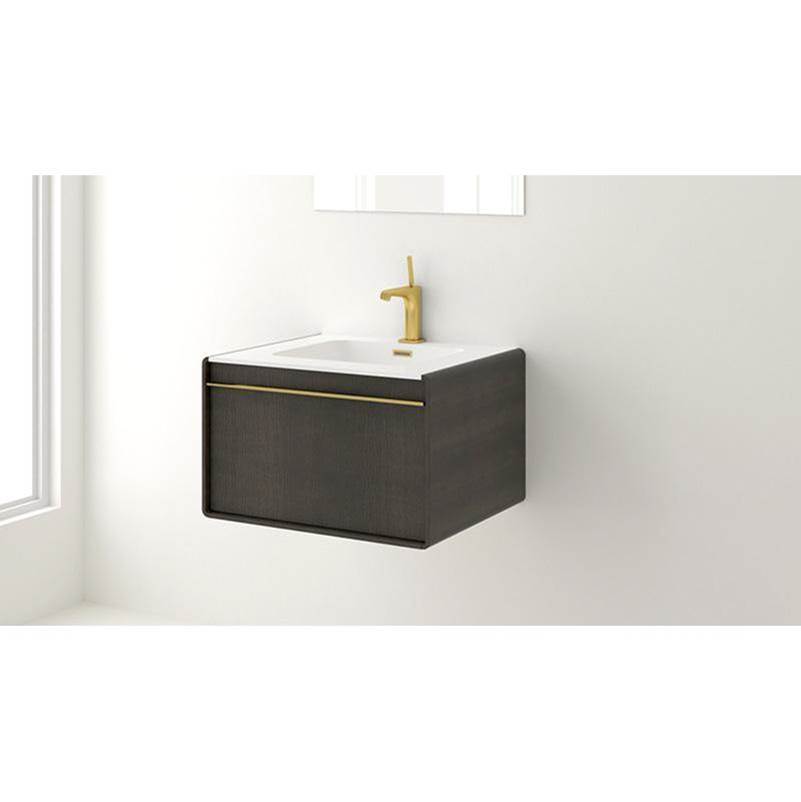 WETSTYLE  Canada Deco Vanity Wallmount 48'' - Wl Config St.Har.Grey Matte Lacquer And White Matte Lacquer - Matte Black Metal